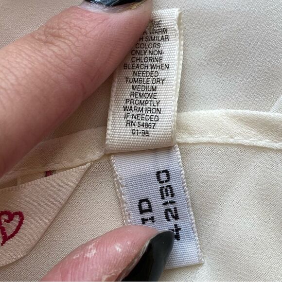 90's Victoria's Secret Ivory/ Gold Sheer Chiffon Mini Slip Dress Size Medium - Picture 11 of 13